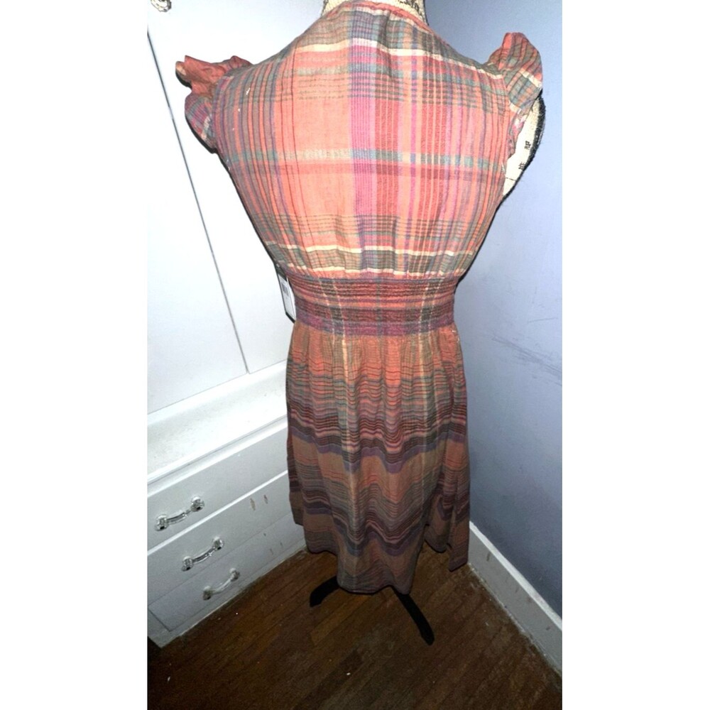 NWT LRL Lauren Jeans Co Size 2 Plaid Smocked Waist Dress $149 - Picture 2 of 8